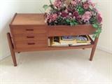 Unusual Teakwood planter and storage combination
