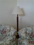 Teakwood floor lamp - has a matching table lamp