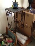 Iron and slate plant stand