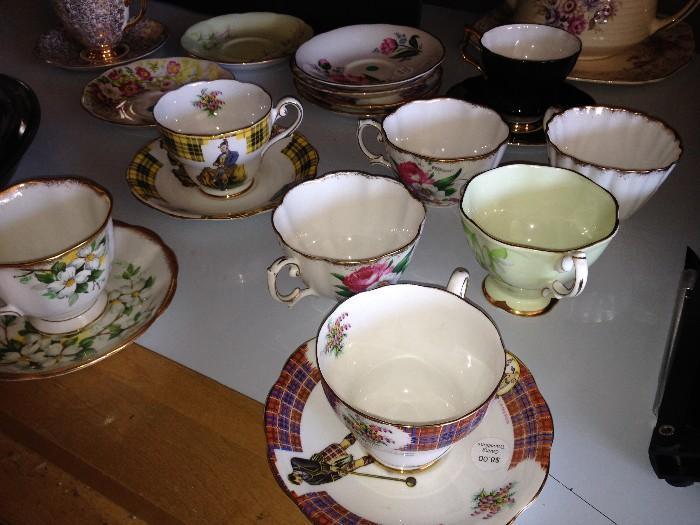 Assorted teacups