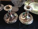 Silverplate candle holders