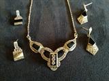 Sterling Silver art deco necklace and matching earrings