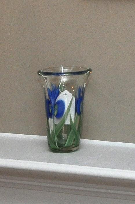 Orient and Flume Iris vase by Sillars, signed, numbered 