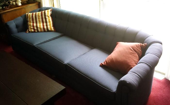 81/2' comfortable blue couch.