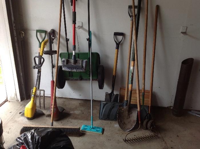 Yard Items in Garage