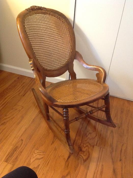 Antique Rocker (seat and back re-caned due to age)