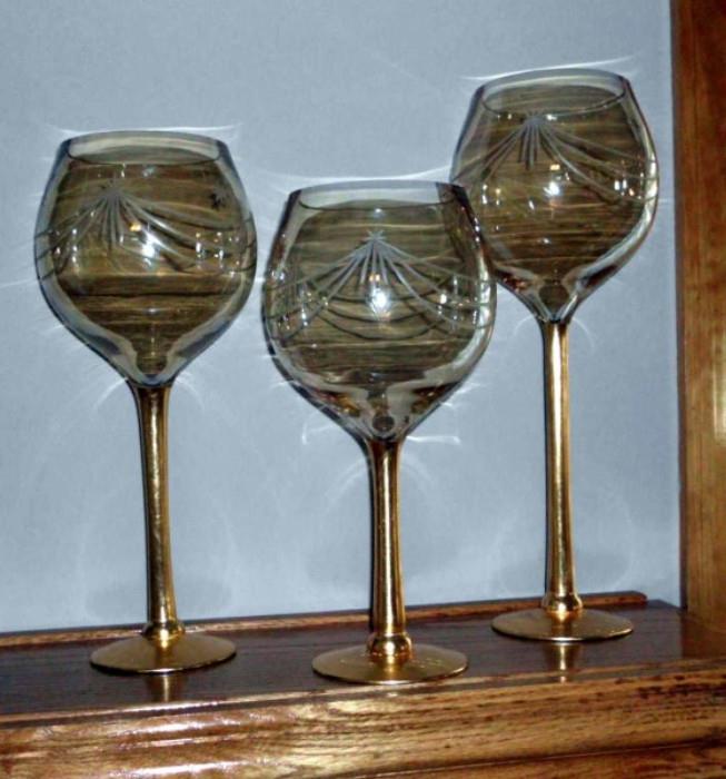 Decorative Goblets and Metal Hoop Wall Art