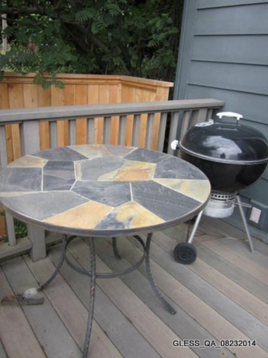 Patio Table, Weber Grill
