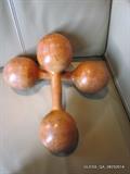 Antique Spalding 2lb Wooden Dumbbells