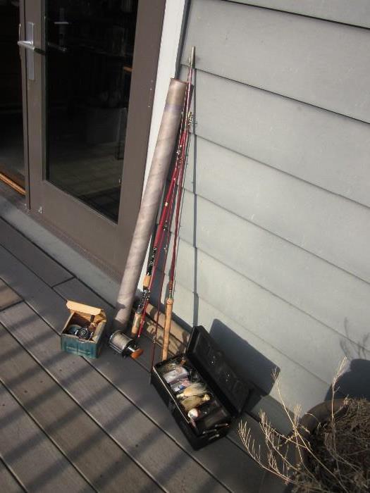Fishing Poles, Reels and Tackle box