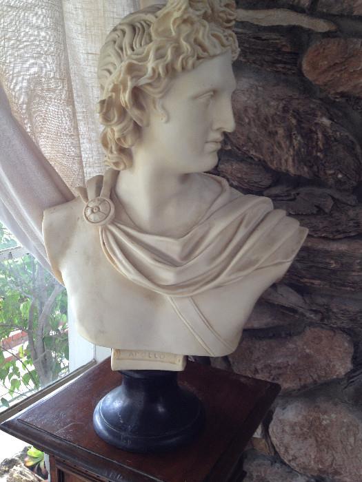 Apollo bust head in resin