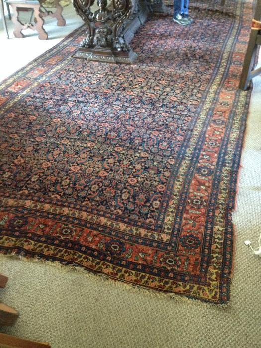 19th century silk hand woven Persian carpet approx 12 feet.