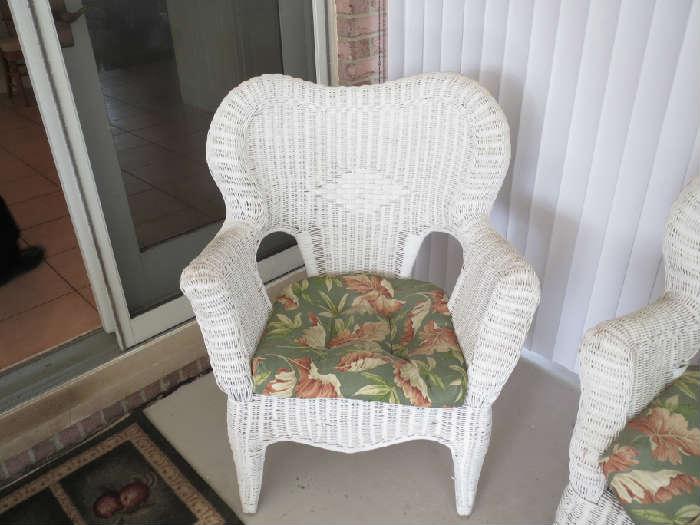 White wicker set. We have had a few of these an they go quick. 