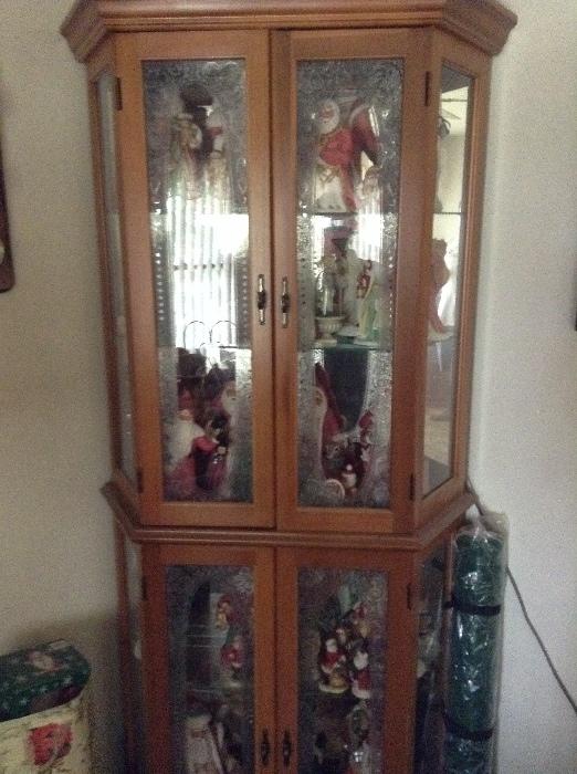 CORNER CURIO CABINET FULL GLASS