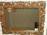304 - Heavy carved gold mirror, original to Walter Place, 4FT W, 3.5FT L
