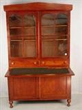 510 - Cherry secretary with two drawers 78in tall, 48in wide, 18in