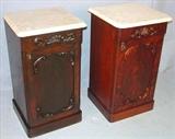 517 - Marble top half commode. 29.5in tall, 518 - Marble top half commode. 29in tall 17.4in wide 