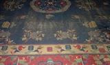 531 - Antique Persian rug original to Walter Place with some wear, 10 ft. x 13 ft.