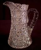 16- Brillant cut glass pitcher, 10IN T, 6IN W, 5.5IN D