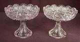 13- Matching pair of brillant cut glass compotes, signed J. Hoare, 7IN T, 8IN R