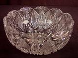 18- Large brillant cut glass bowl, 4.5IN T, 10IN D