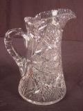 43- Brillant cut glass pitcher, 4.5IN T, 6.5IN W, 8IN D