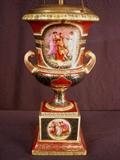 45- Royal Vienna vase made into a lamp, ca 1890, 28IN T, 9IN D