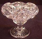 52- Brillant cut glass compote, 5.5IN T, 6IN D