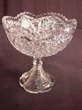 58- Brillant cut glass compote with pyramid base, 79IN T, 70IN D