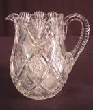 59- Cut glass pitcher, 7IN T, 7IN W