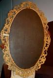 139- Rococo pierced oval mirror with original gold frame, 43IN T, 29IN W