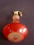 216- Purfume bottle with brass top signed by Galle'