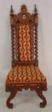226- Walnut victorian music chair with needlepoint back, 42IN T, 17IN W, 15IN D