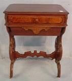242- Walnut victorian sewing stand, 30IN T, 23IN W, 16.5IN D
