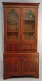 256- Flame mahogany empire secretay, needs restoration,, ca 1840, 74IN T, 46IN W, 23IN D