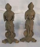 259- Fire place fenders of cast iron ladies, 17IN T