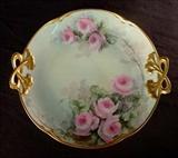 283 - Baucrian china decorative plate with gold & flowers 11INL, 7.5INW