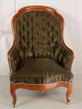 300- Important horse tail fabric victorian masters chair 45INT, 27.5INW, 22IND