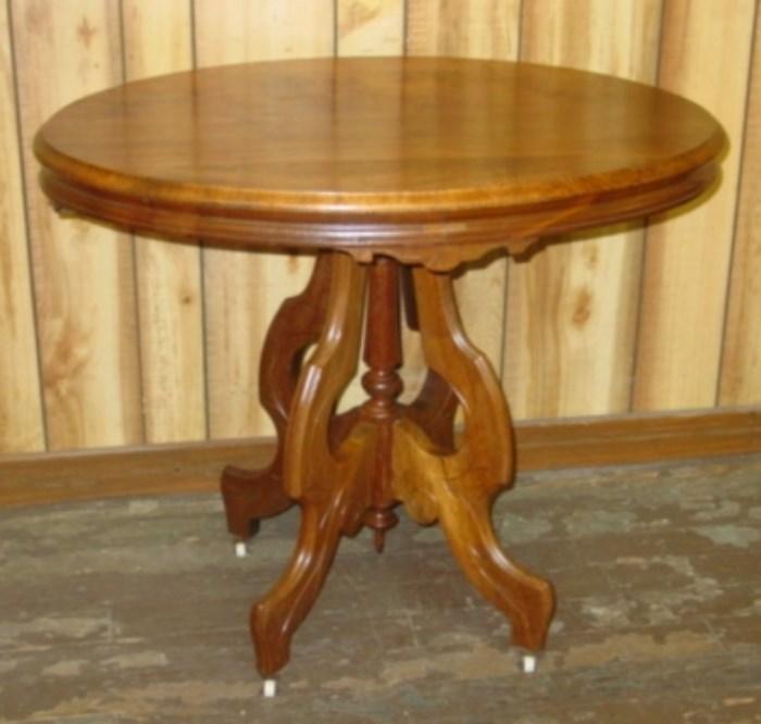 Walnut Oval Top Lamp Table