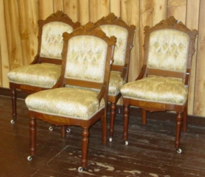 Chairs To 5 Piece Walnut Victorian Parlor Set