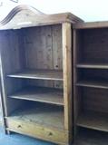                  Pine armoire with side shelf units
