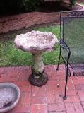                         Bird bath; patio furniture