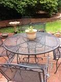                       Patio table/chairs; clay pots