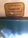      4 Samson folding chairs & 1 matching card table