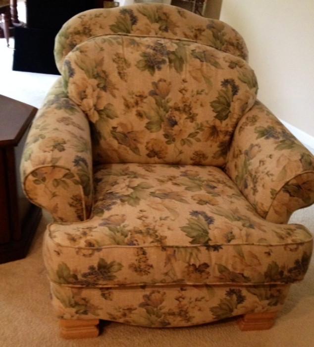 Vintage Upholstered Arm Chair in the Living Room