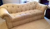 Camel Back Tufted Sofa in Ivory