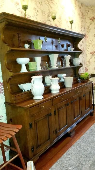 Vintage Pine Buffet & Hutch~ Handcrafted in Michigan