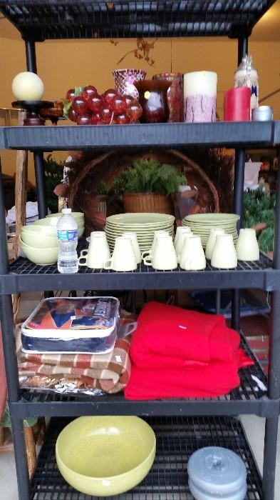 Pier One Dishes ~ Minty Green, Wool Blankets, Mohair Throw, Candles & Home Decor