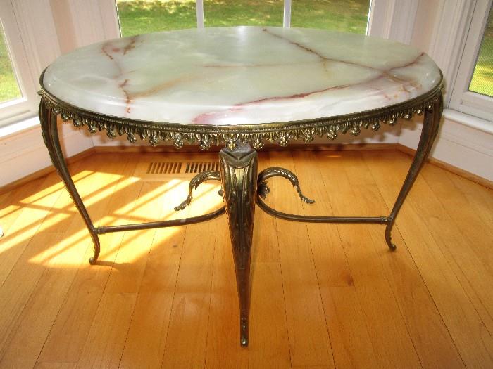 Gorgeous Onyx and brass table