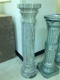 Green and grey marble columns